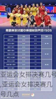 亚运会女排决赛几号,亚运会女排决赛几号几点