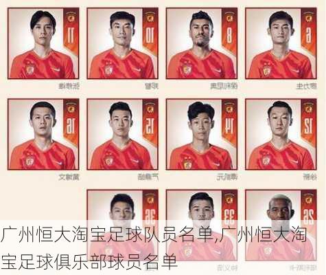 广州恒大淘宝足球队员名单,广州恒大淘宝足球俱乐部球员名单