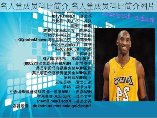 名人堂成员科比简介,名人堂成员科比简介图片