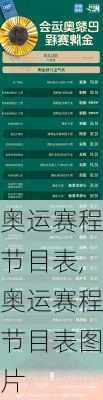 奥运赛程节目表,奥运赛程节目表图片