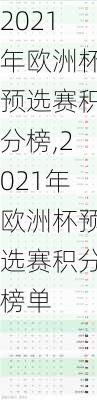2021年欧洲杯预选赛积分榜,2021年欧洲杯预选赛积分榜单