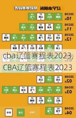 cba辽篮赛程表2023,CBA辽篮赛程表2023