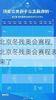 北京冬残奥会赛程,北京冬残奥会赛程表来了