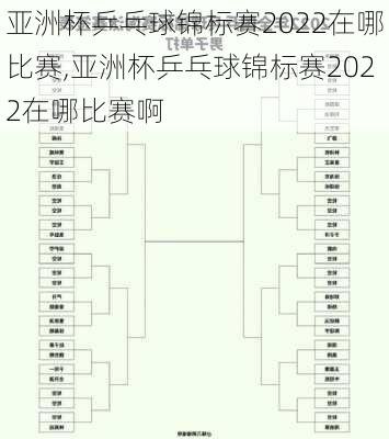 亚洲杯乒乓球锦标赛2022在哪比赛,亚洲杯乒乓球锦标赛2022在哪比赛啊