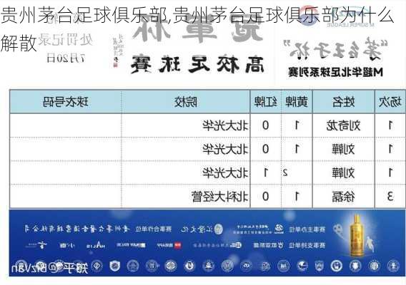 贵州茅台足球俱乐部,贵州茅台足球俱乐部为什么解散