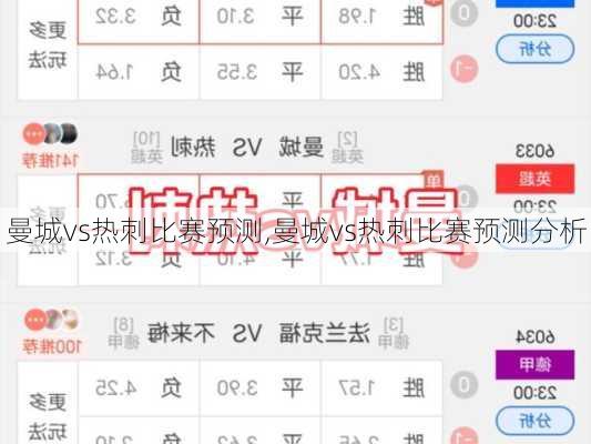 曼城vs热刺比赛预测,曼城vs热刺比赛预测分析