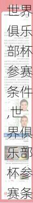 世界俱乐部杯参赛条件,世界俱乐部杯参赛条件是什么
