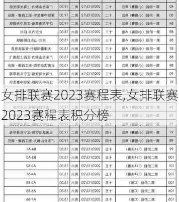 女排联赛2023赛程表,女排联赛2023赛程表积分榜