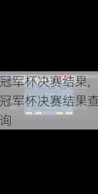 冠军杯决赛结果,冠军杯决赛结果查询