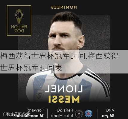梅西获得世界杯冠军时间,梅西获得世界杯冠军时间表