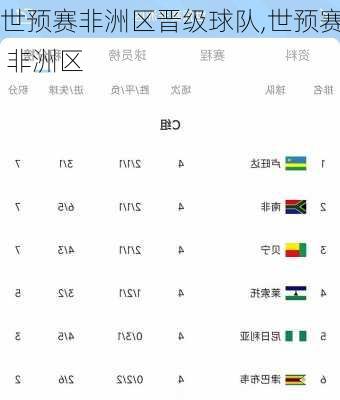 世预赛非洲区晋级球队,世预赛 非洲区