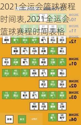 2021全运会篮球赛程时间表,2021全运会篮球赛程时间表格