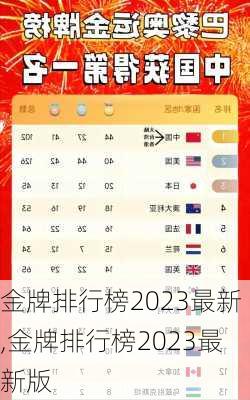 金牌排行榜2023最新,金牌排行榜2023最新版