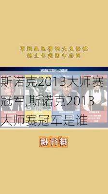斯诺克2013大师赛冠军,斯诺克2013大师赛冠军是谁