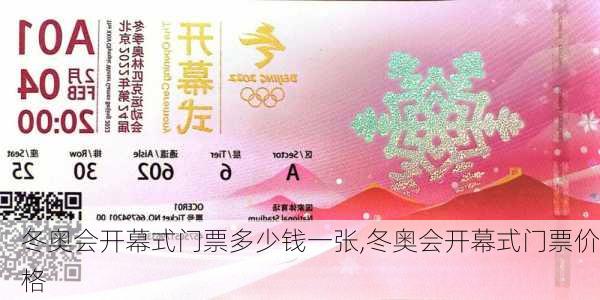 冬奥会开幕式门票多少钱一张,冬奥会开幕式门票价格