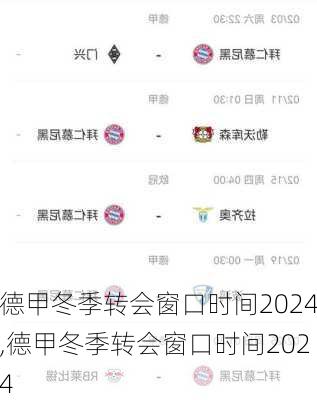 德甲冬季转会窗口时间2024,德甲冬季转会窗口时间2024