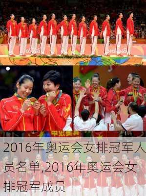 2016年奥运会女排冠军人员名单,2016年奥运会女排冠军成员
