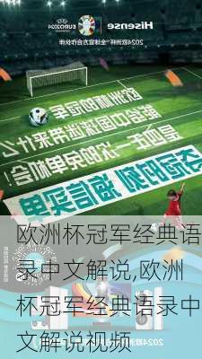 欧洲杯冠军经典语录中文解说,欧洲杯冠军经典语录中文解说视频