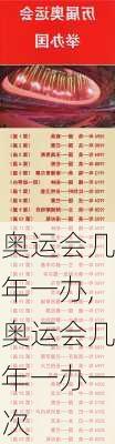 奥运会几年一办,奥运会几年一办一次
