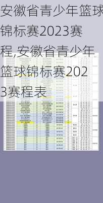 安徽省青少年篮球锦标赛2023赛程,安徽省青少年篮球锦标赛2023赛程表