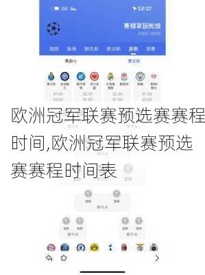 欧洲冠军联赛预选赛赛程时间,欧洲冠军联赛预选赛赛程时间表