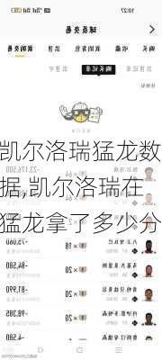 凯尔洛瑞猛龙数据,凯尔洛瑞在猛龙拿了多少分
