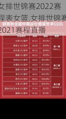 女排世锦赛2022赛程表女篮,女排世锦赛2021赛程直播