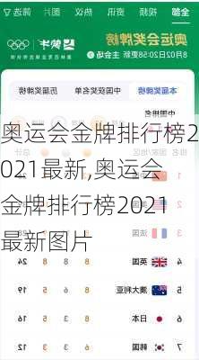 奥运会金牌排行榜2021最新,奥运会金牌排行榜2021最新图片