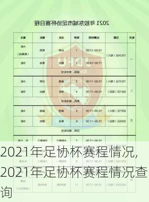 2021年足协杯赛程情况,2021年足协杯赛程情况查询