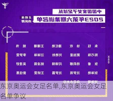 东京奥运会女足名单,东京奥运会女足名单争议