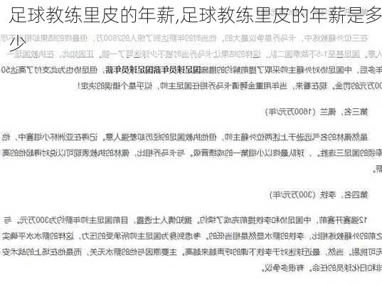 足球教练里皮的年薪,足球教练里皮的年薪是多少
