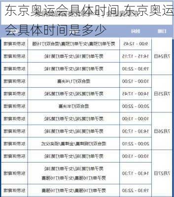 东京奥运会具体时间,东京奥运会具体时间是多少