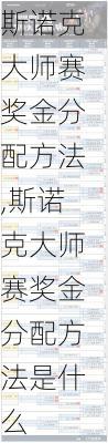 斯诺克大师赛奖金分配方法,斯诺克大师赛奖金分配方法是什么