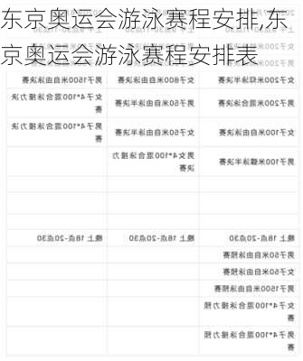 东京奥运会游泳赛程安排,东京奥运会游泳赛程安排表