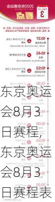 东京奥运会8月3日赛程,东京奥运会8月3日赛程表