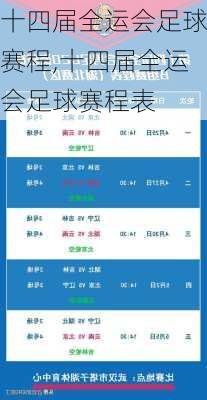 十四届全运会足球赛程,十四届全运会足球赛程表