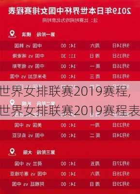 世界女排联赛2019赛程,世界女排联赛2019赛程表