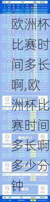 欧洲杯比赛时间多长啊,欧洲杯比赛时间多长啊多少分钟
