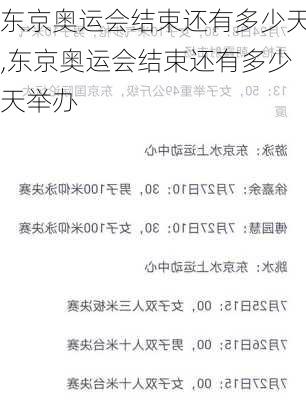 东京奥运会结束还有多少天,东京奥运会结束还有多少天举办