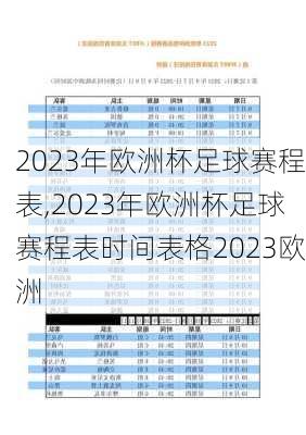 2023年欧洲杯足球赛程表,2023年欧洲杯足球赛程表时间表格2023欧洲