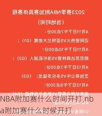 NBA附加赛什么时间开打,nba附加赛什么时候开打