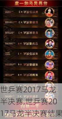 世乒赛2017马龙半决赛,世乒赛2017马龙半决赛结果