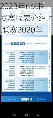2023年nbl联赛赛程表介绍,nbl联赛2020年