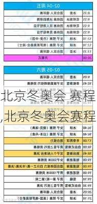 北京冬奥会 赛程,北京冬奥会赛程