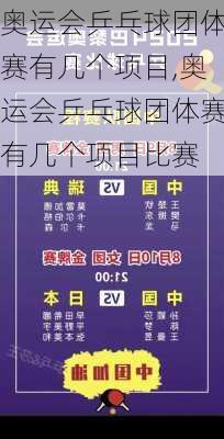 奥运会乒乓球团体赛有几个项目,奥运会乒乓球团体赛有几个项目比赛