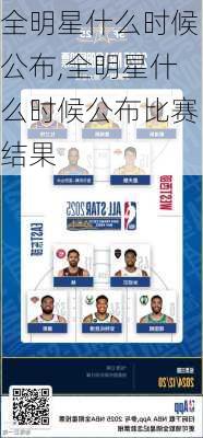 全明星什么时候公布,全明星什么时候公布比赛结果