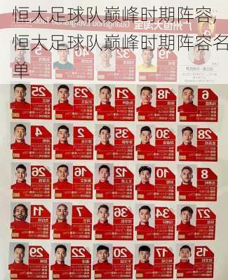 恒大足球队巅峰时期阵容,恒大足球队巅峰时期阵容名单