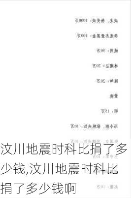 汶川地震时科比捐了多少钱,汶川地震时科比捐了多少钱啊