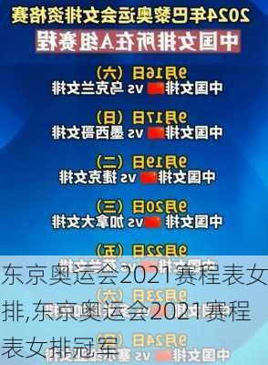 东京奥运会2021赛程表女排,东京奥运会2021赛程表女排冠军