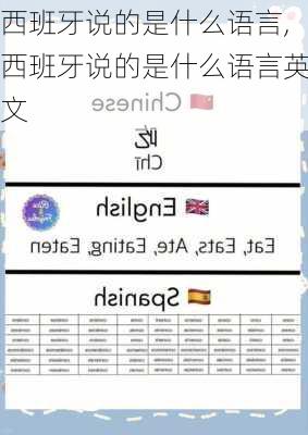 西班牙说的是什么语言,西班牙说的是什么语言英文